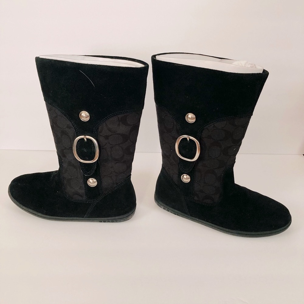 Coach Black Suede Boots. Get it before it’s gone! Firm